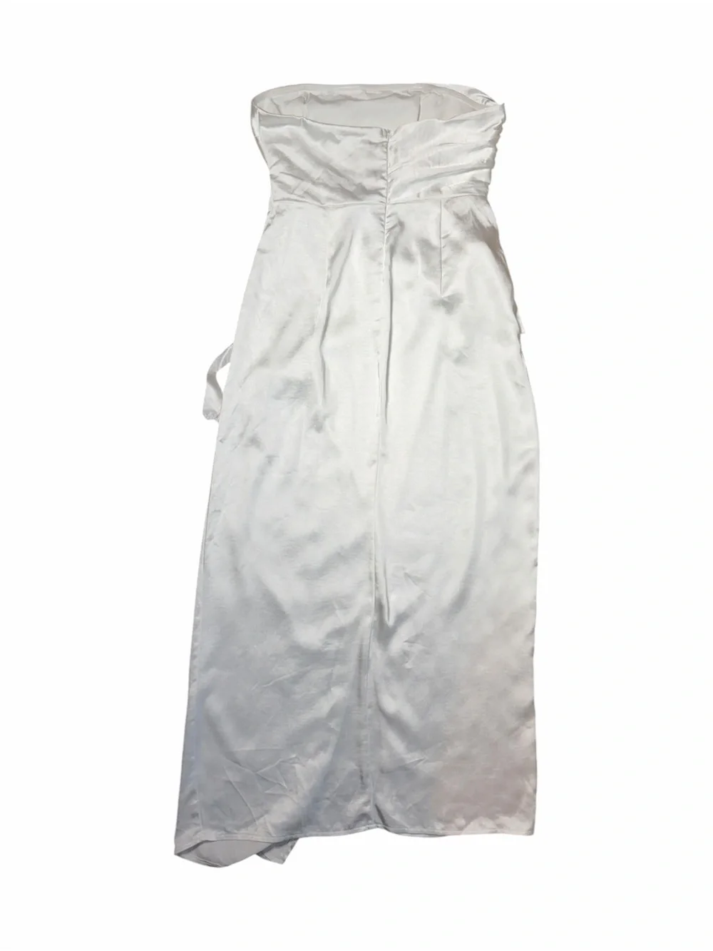 Selfie Leslie White Gianna Strapless Waist Tie Midi Dress Womens L